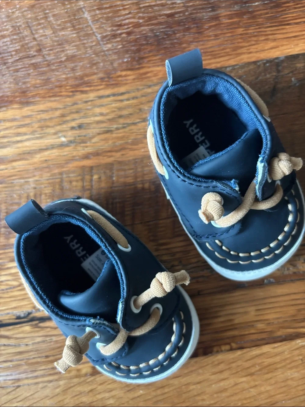 Sperry Baby Navy Boat Shoes with Tan Laces - Sperry size 2